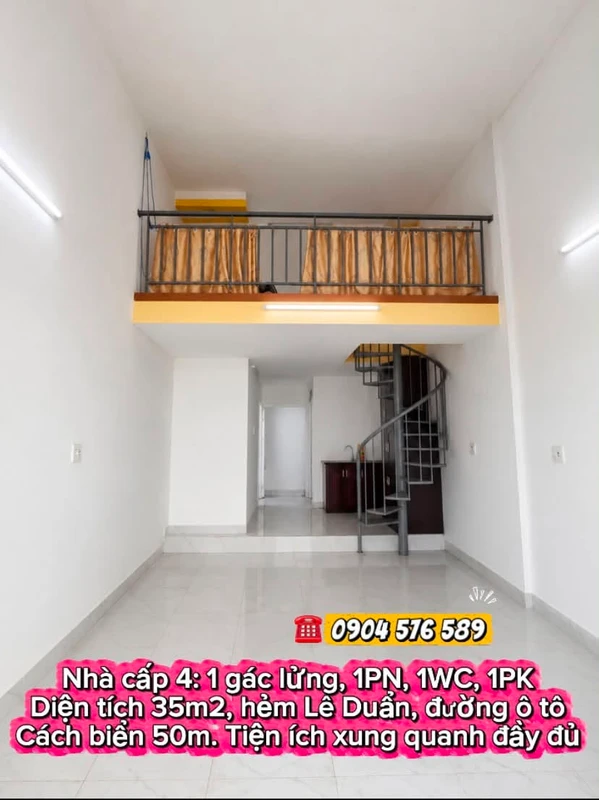 Nhà cấp 4 hẻm Lê Duẩn gần biển, 35m², 1 tỷ
