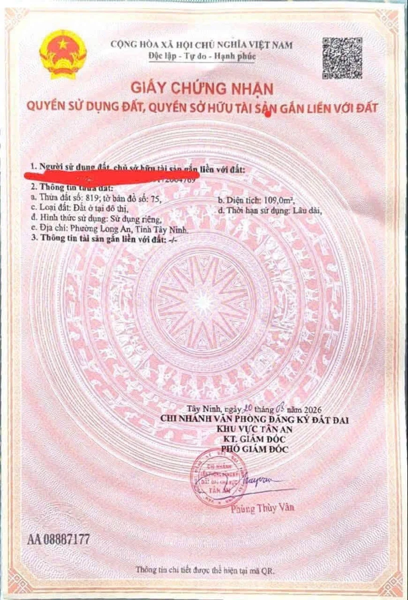 Bán đất thổ mặt tiền đường Nguyễn Văn Siêu, Phường Long An, Tây Ninh giá 1,15 tỷ - Ảnh 1