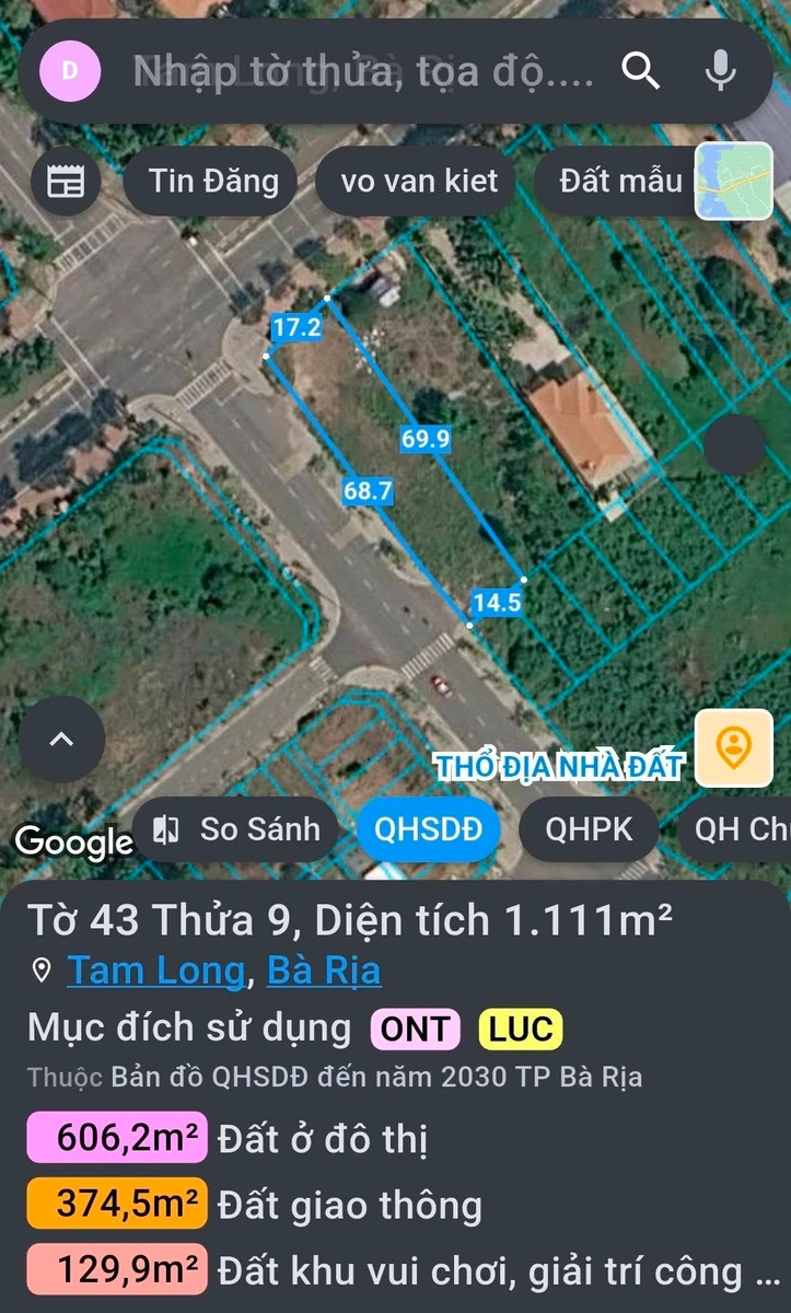 Bán lô góc 2 mặt tiền 1.111m² Bà Rịa - Ảnh thu nhỏ 4