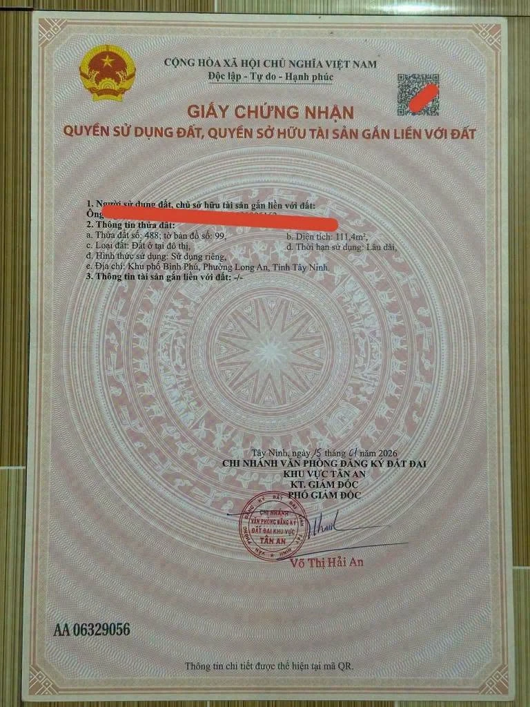 Bán nền đất thổ cư 111 m² 700 triệu Tân An Long An - Ảnh thu nhỏ 4