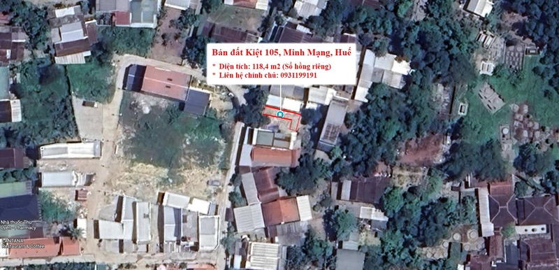 Bán đất Kiệt 105 Minh Mạng Huế 118m2 giá 2,2 tỷ