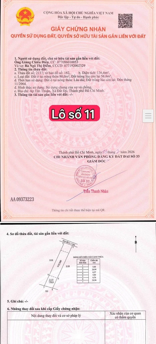 Bán đất Long Tân 145m² 420 triệu, sổ hồng - Ảnh thu nhỏ 2