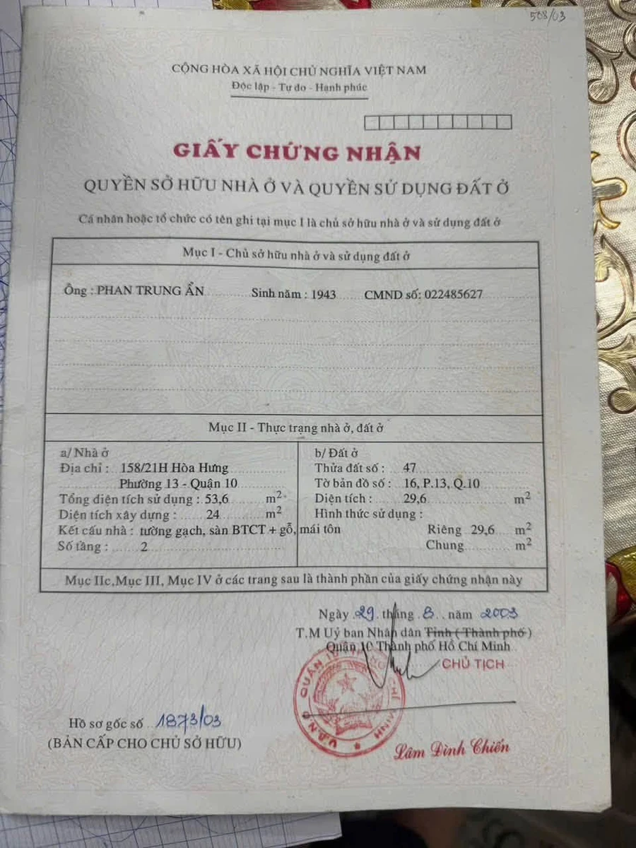 Bán nhà hẻm 2 tầng 4x8m đường Hòa Hưng, Quận 10, giá 4,5 tỷ - Ảnh thu nhỏ 3