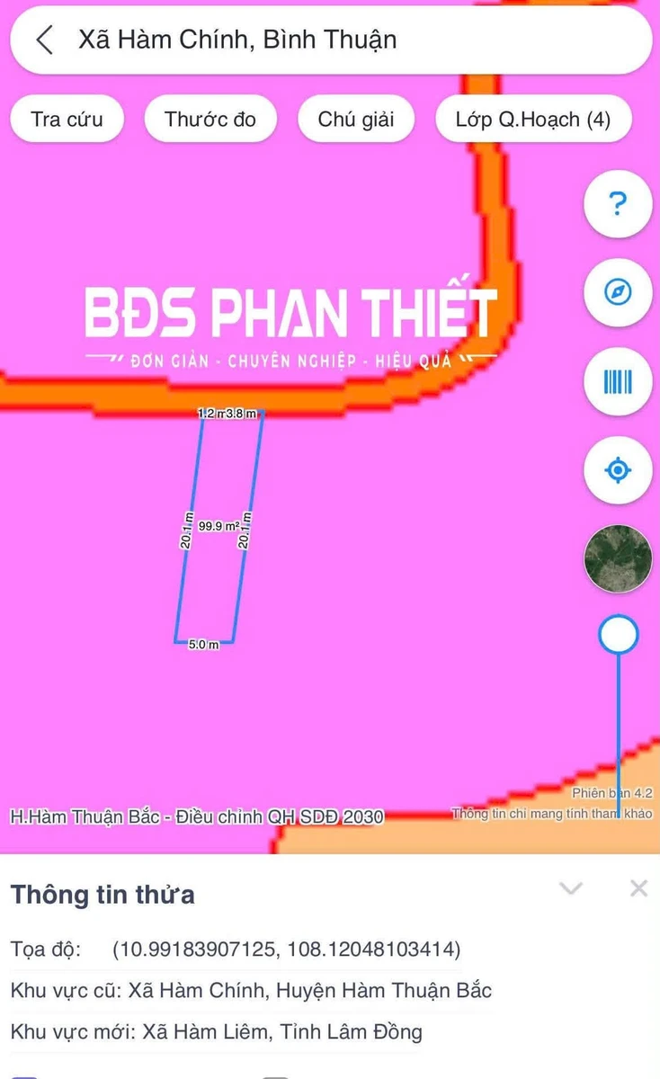 Bán đất thổ cư 100m² Hàm Liêm Phan Thiết gần Quốc Lộ 28 - Ảnh thu nhỏ 3