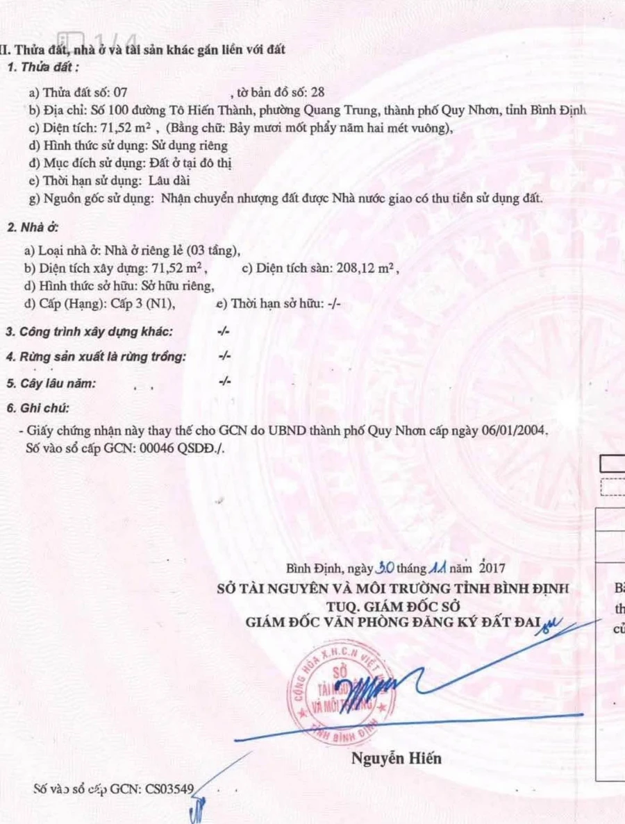 Bán nhà mặt tiền Tô Hiến Thành Quy Nhơn 72m² 3 tỷ 8 - Ảnh thu nhỏ 5