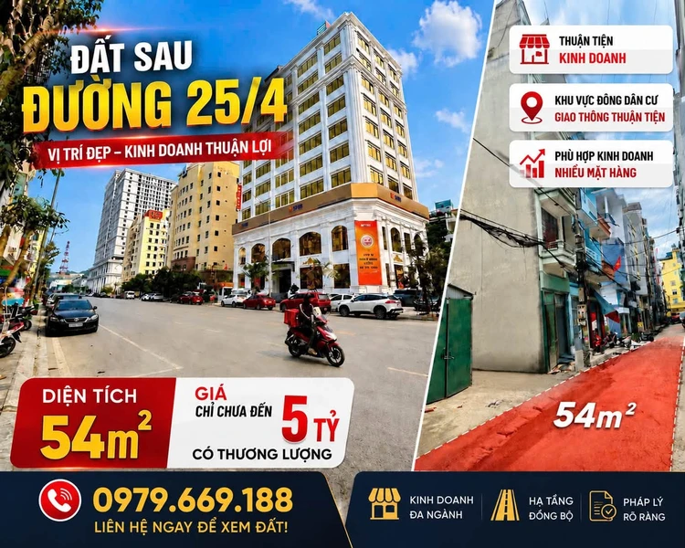 Bán đất mặt bằng 54m² trung tâm Hạ Long gần Vincom