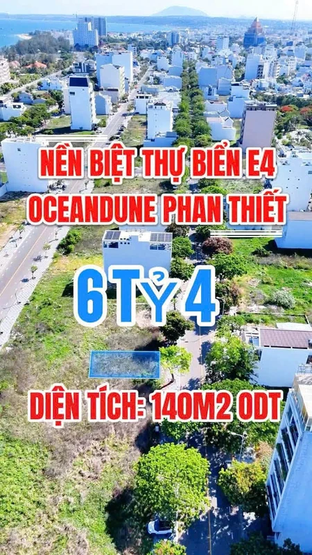 Bán đất thổ cư 140m² Ocean Dunes Phú Thủy, ngang 7m, sổ hồng riêng, 6,4 tỷ