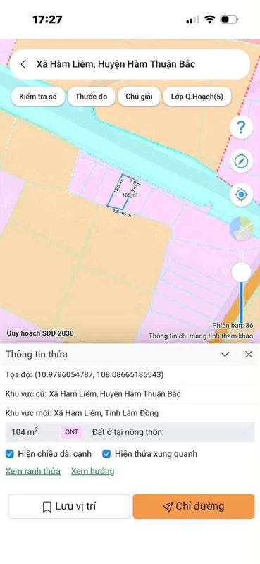 Bán lô đất 104m2 Hàm Liêm Phan Thiết 420 triệu