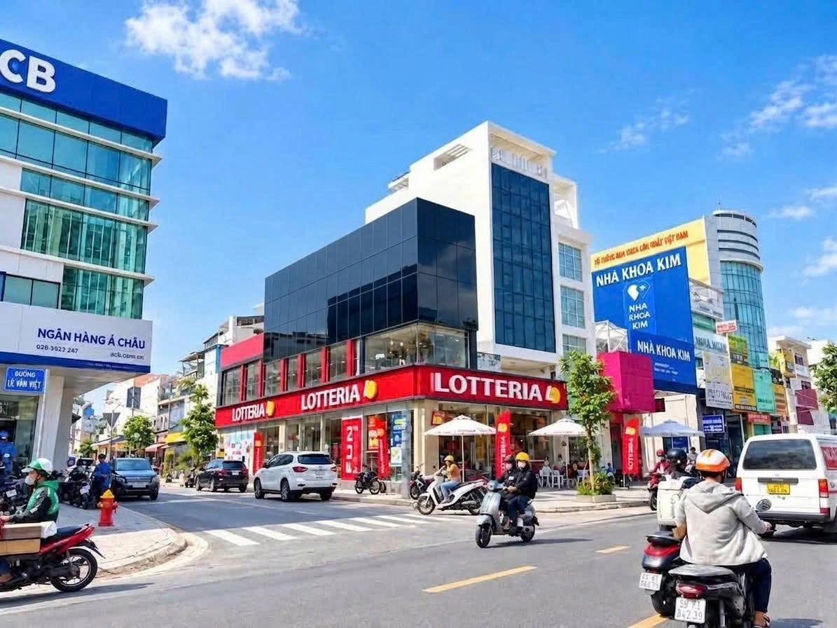Cho thuê nhà góc 2 mặt tiền 160m² kinh doanh Lê Văn Việt - Ảnh 1
