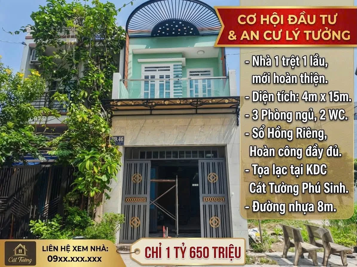 Bán nhà trệt lầu 4x15m sổ riêng hoàn công tại Mỹ Hạnh Bắc, Đức Hòa, Long An - Ảnh 1