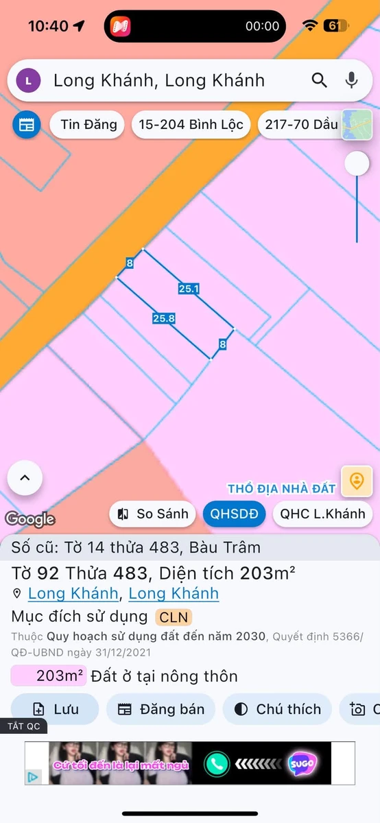 Bán lô đất mặt tiền 200m² Phường Long Khánh 920 triệu - Ảnh thu nhỏ 3