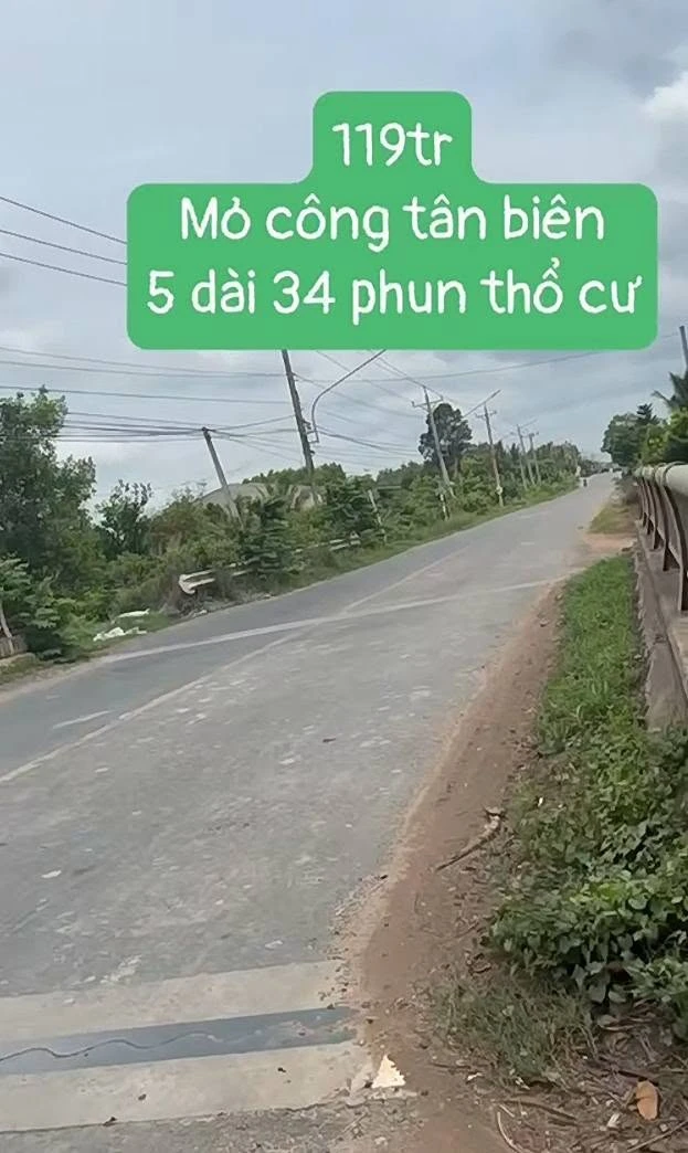 Bán đất thổ cư 170m² Mỏ công Tây Ninh 119 triệu - Ảnh 1