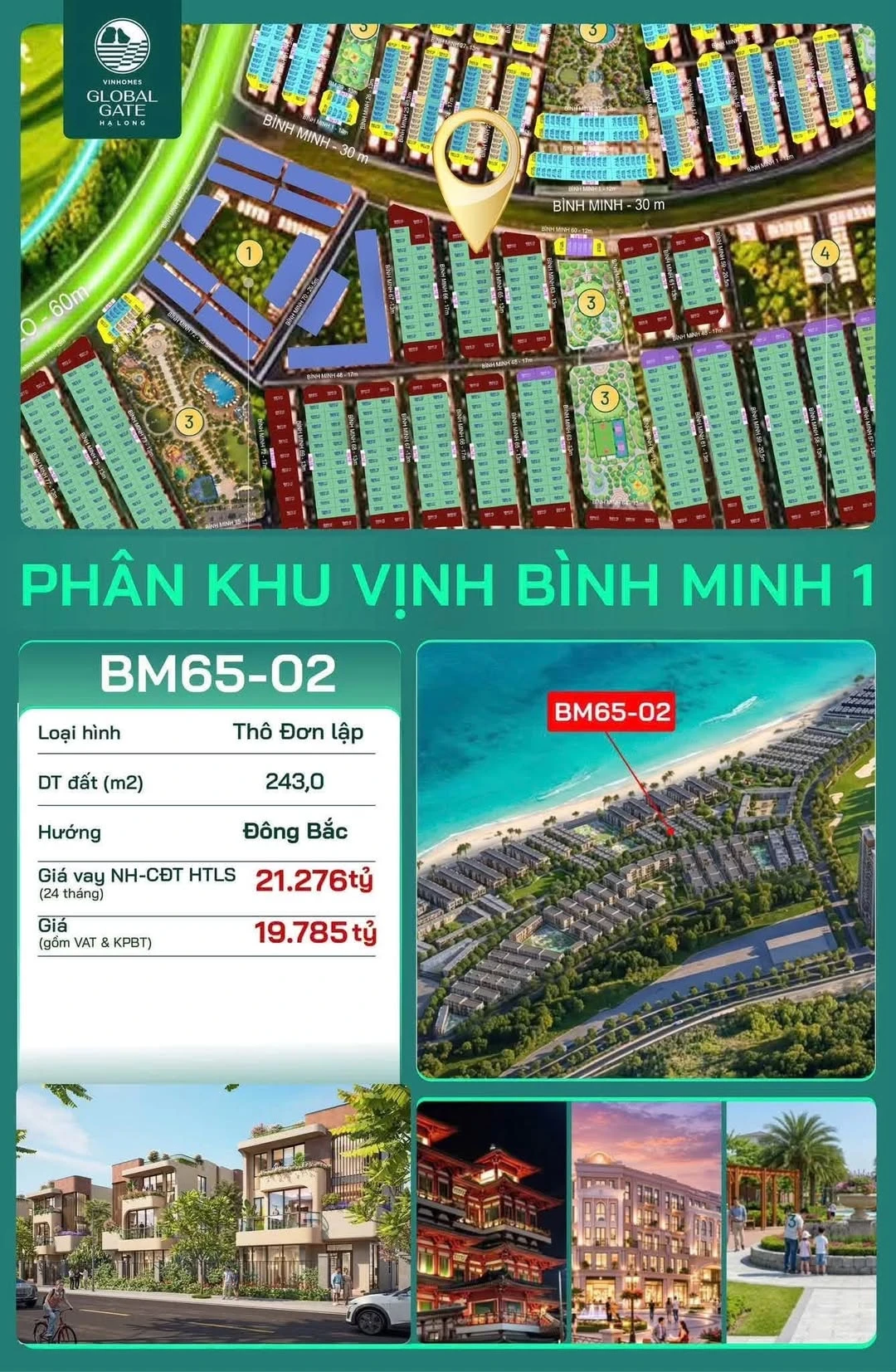 Bán nhà phố Bình Minh Hạ Long 243m2, 19.7 tỷ - Ảnh 1
