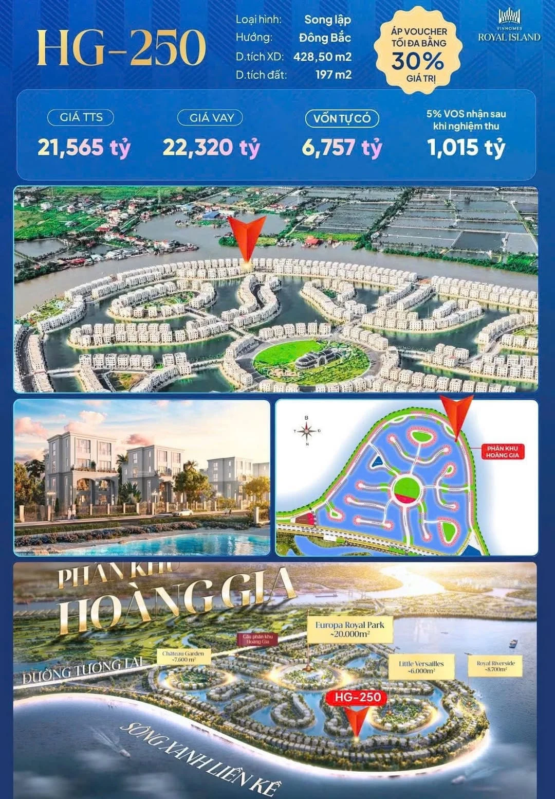 Bán biệt thự song lập Hoàng Gia 197m² từ 21.5 tỷ - Ảnh 1
