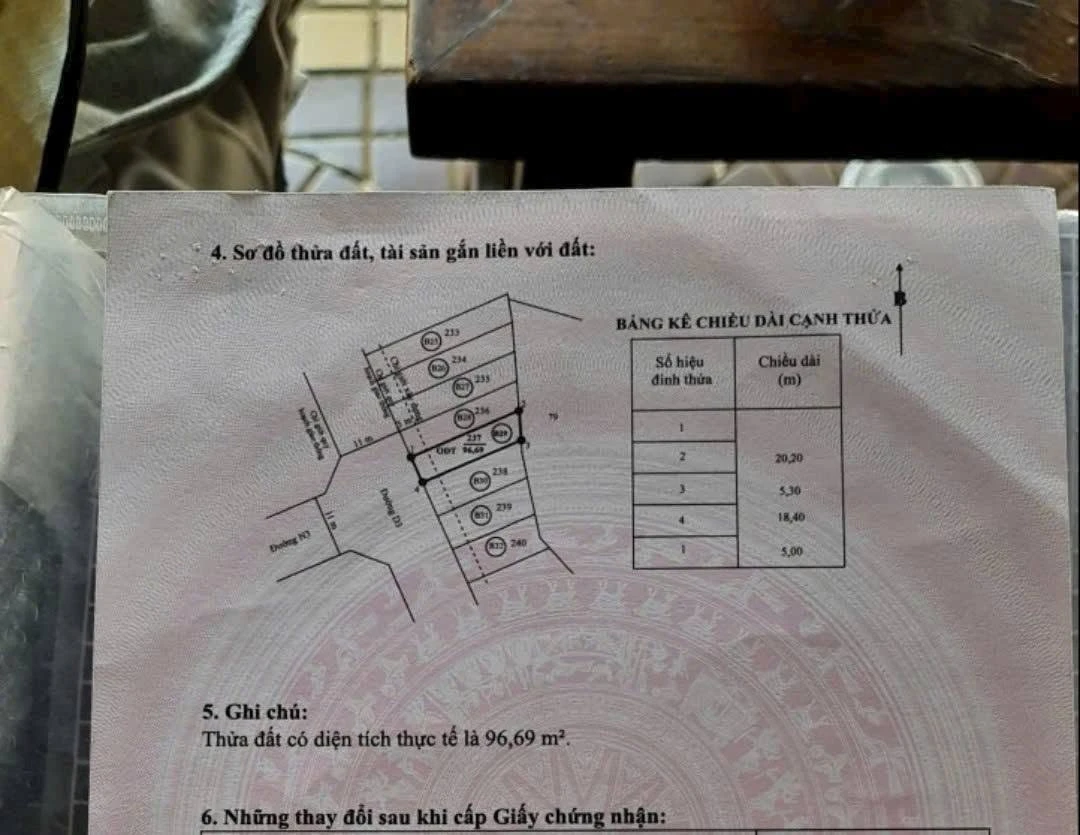 Bán lô đất B29, 96,69m² khu TĐC Bệnh viện, 1,65 tỷ - Ảnh thu nhỏ 3