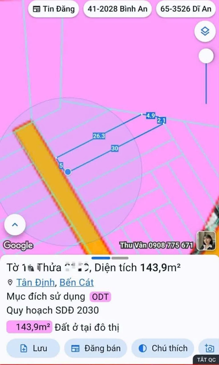 Bán đất 144m2 SHR Bến Cát, Bình Dương 1,4 tỷ - Ảnh 1