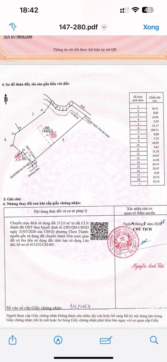 Bán đất 85m2 view suối tại Chơn Thành 600 triệu - Ảnh 1