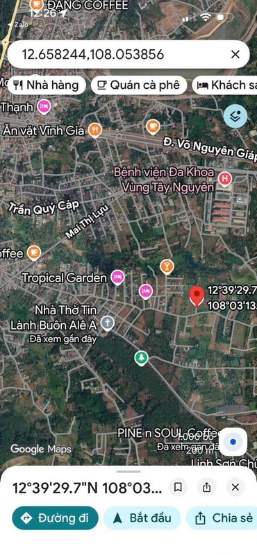 Bán đất 500m2 hẻm Đường 19/5 Phường EaTam Bình Mỹ