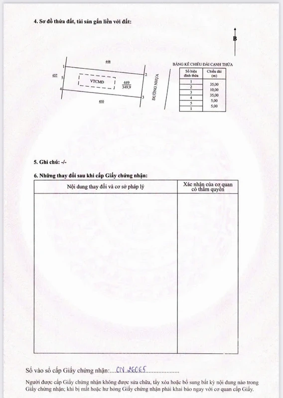 Bán đất mặt tiền Nguyễn Huệ 349m² Đất Đỏ 1 tỷ 650