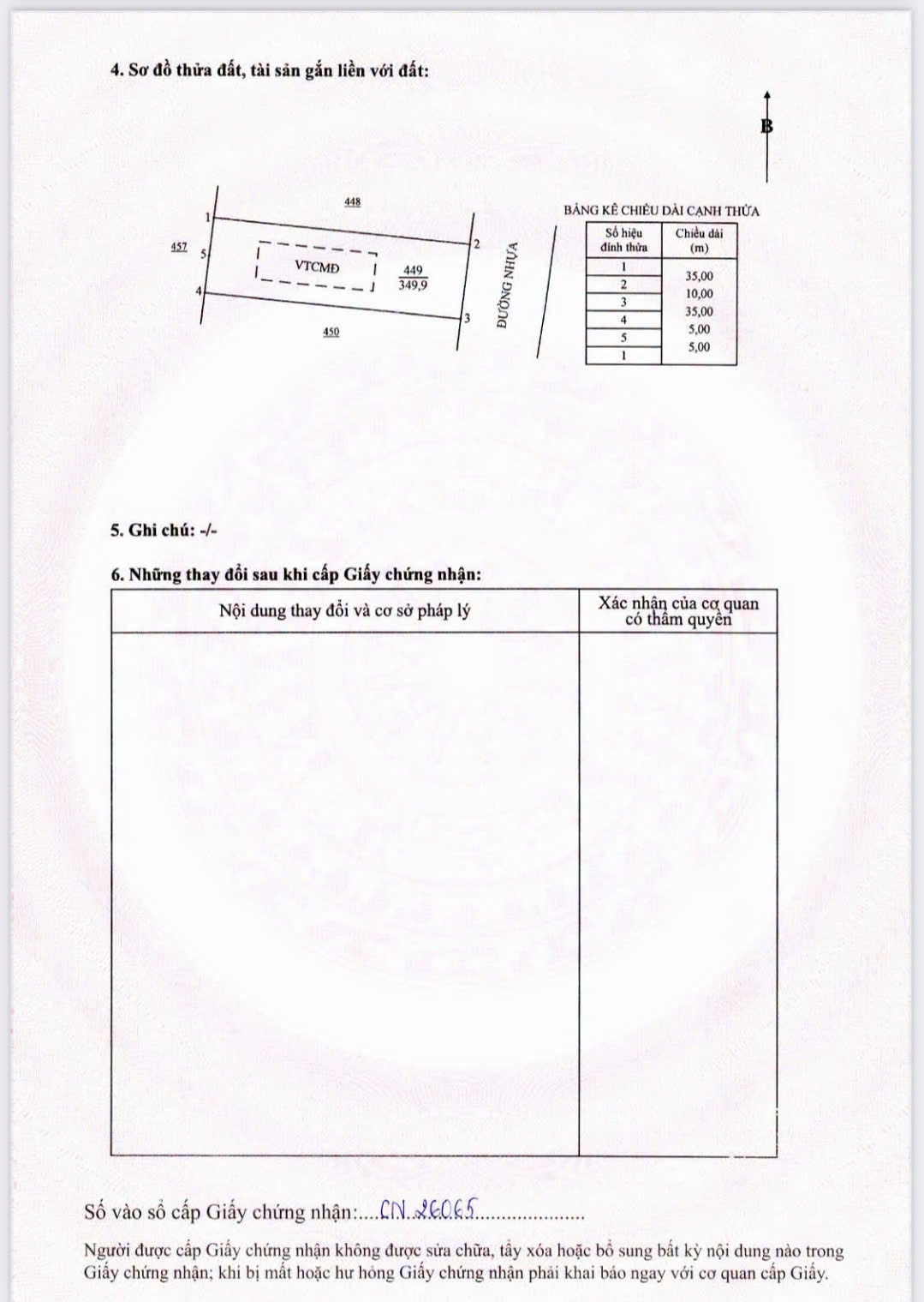 Bán đất mặt tiền Nguyễn Huệ 349m² Đất Đỏ 1 tỷ 650