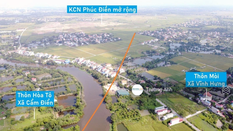 Mở bán KCN Phúc Điền mở rộng - Xã Vĩnh Hưng - Bình Giang - Hải Dương. Diện tích 8000m2. 2,7tr/m2
