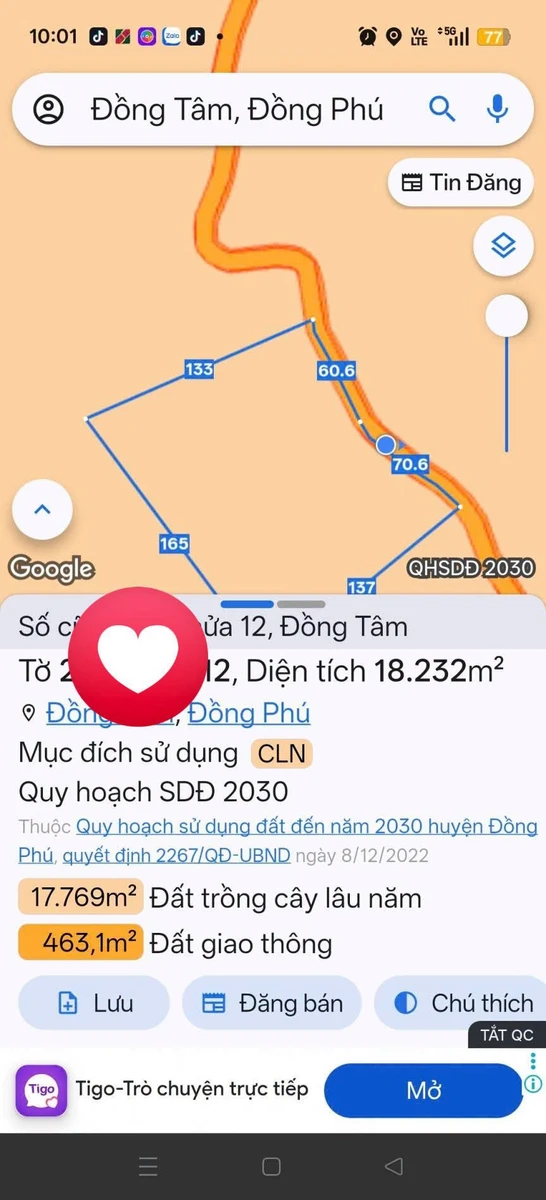 Bán đất 1 hecta Đồng Tâm cũ, giá 1,9 tỷ - Ảnh 1