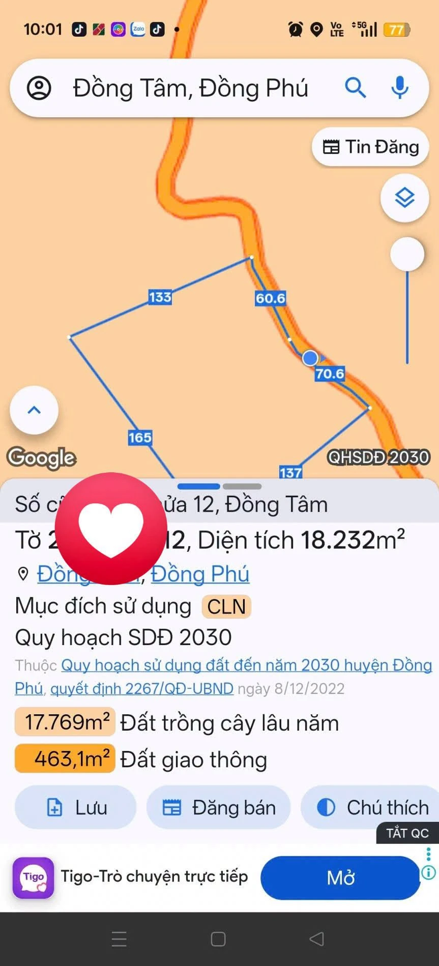 Bán đất 1 hecta Đồng Tâm cũ, giá 1,9 tỷ - Ảnh 1