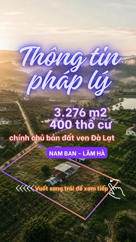 Bán đất 3.276m² Nam Ban Lâm Hà, 5,8 tỷ, sổ hồng riêng