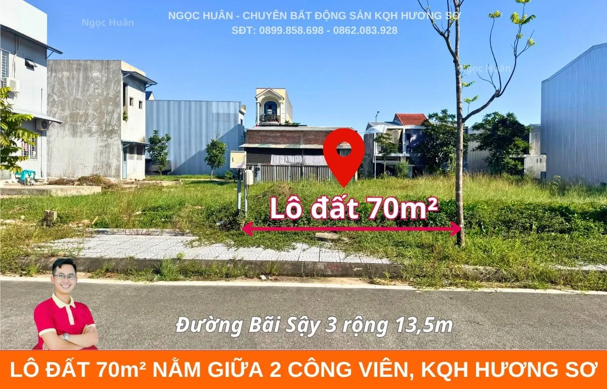 Bán lô đất 70m² KQH Hương Sơ, Tp Huế - 1,39 tỷ - Ảnh 1