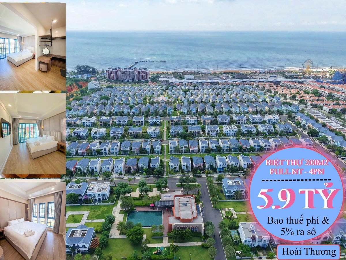 Chuyển nhượng biệt thự 200m2 4PN NOvaworld Phan Thiết 5.9 tỷ - Ảnh 1