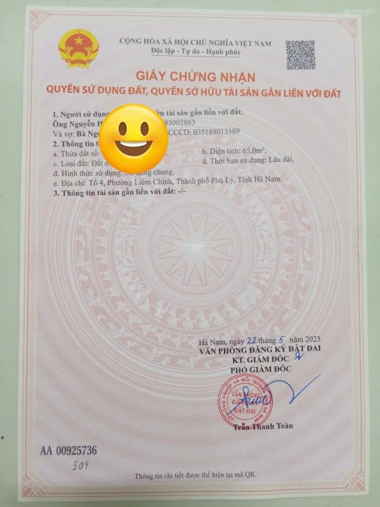 Cần tiền bán gấp đất trung tâm thành phố Phủ Lý, tỉnh Hà Nam cũ - Ảnh thu nhỏ 3