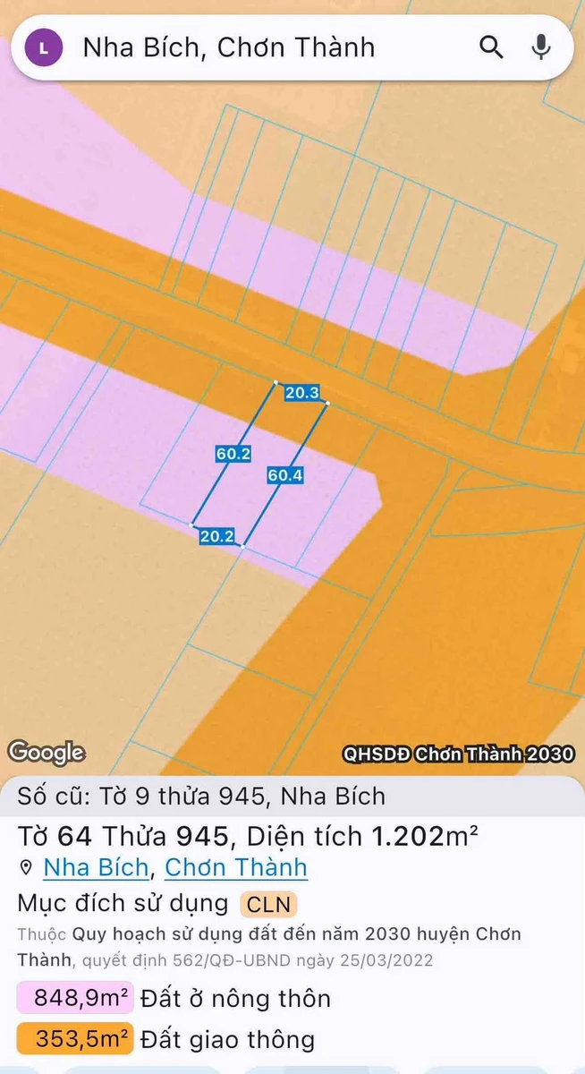 Bán đất mặt tiền Chơn Thành 1200m2, 13 tỷ - Ảnh thu nhỏ 2