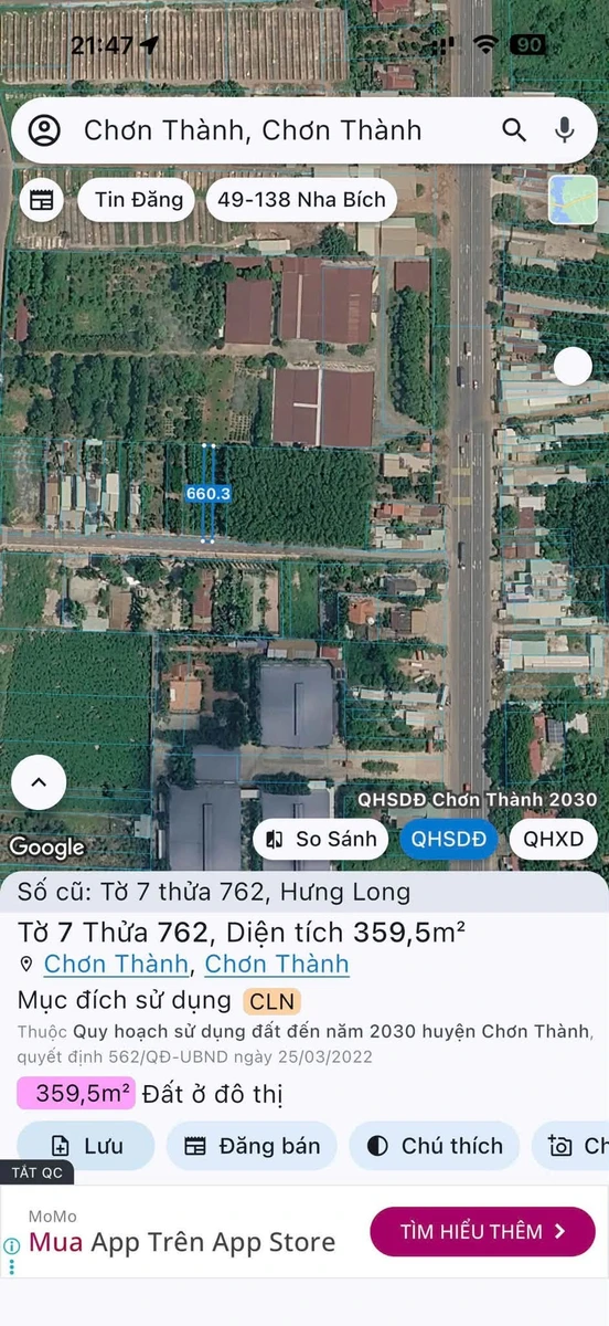 Bán đất 360m² Phùng Hưng, Chơn Thành, Bình Dương - Ảnh thu nhỏ 3