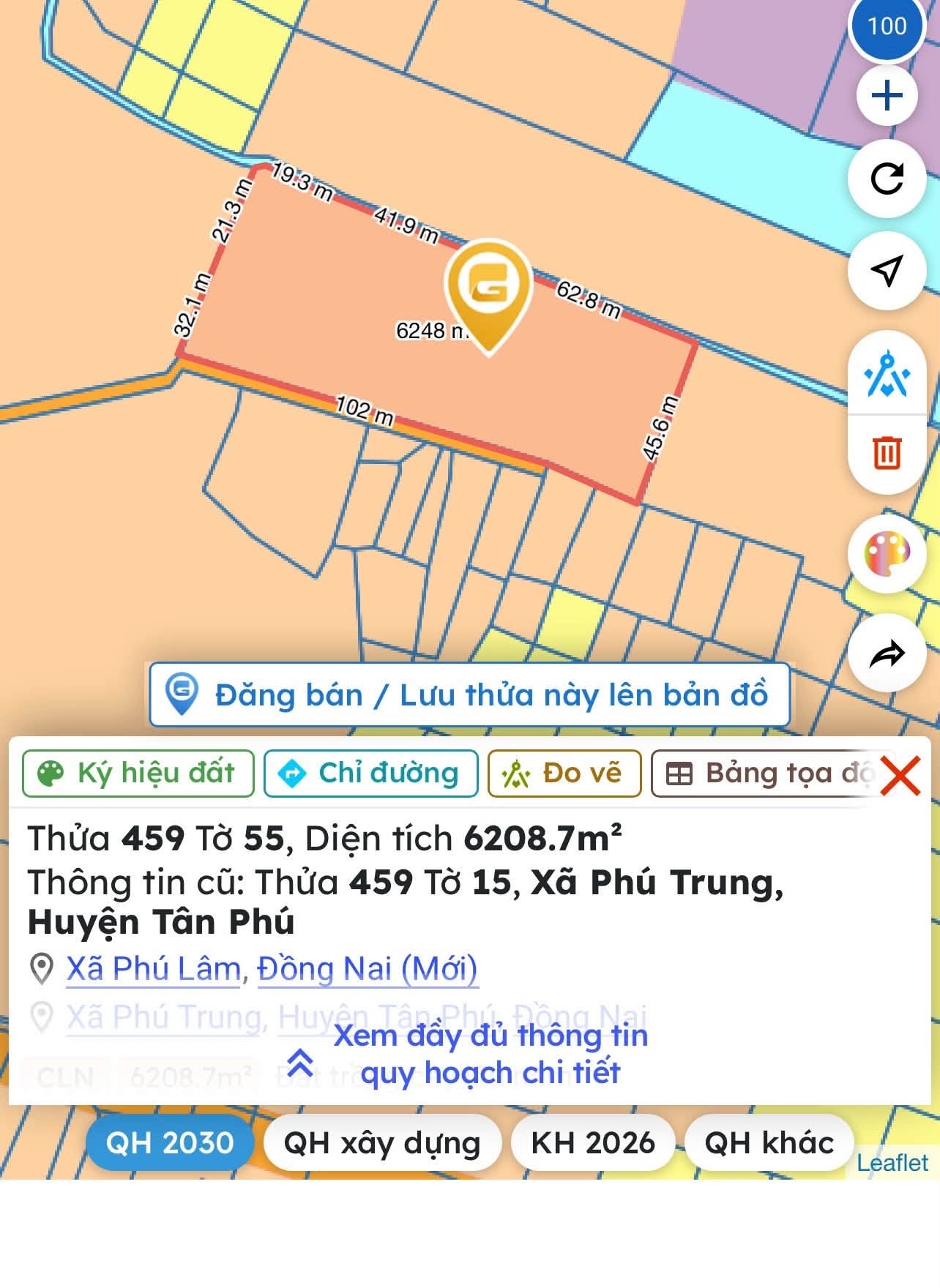 Bán đất vườn 6.208m² Phú Lâm Đồng Nai, gần Quốc lộ 20