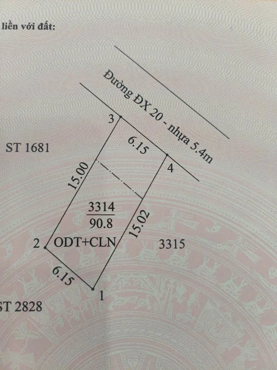 Bán đất Phú An 92m² giá 1,18 tỷ đường DX20 - Ảnh thu nhỏ 2
