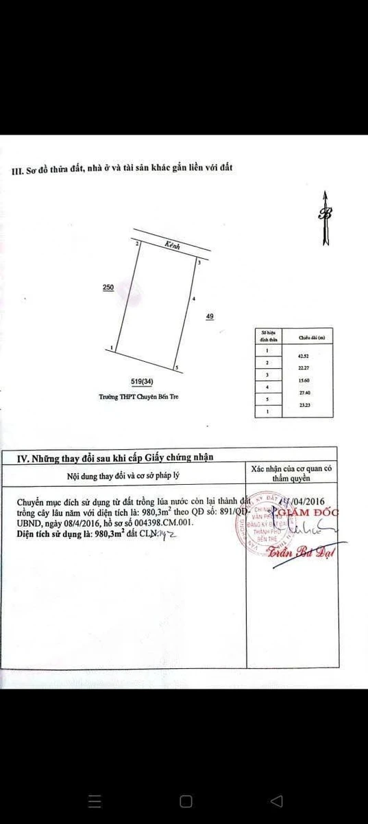 Bán đất Phú Tân 980m2, gần trường học - Ảnh 1
