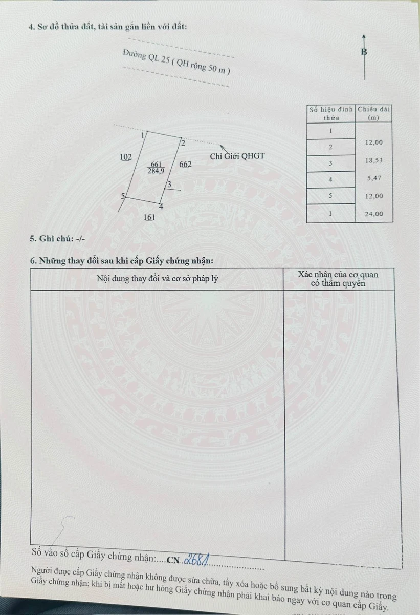 Bán đất mặt tiền Quốc lộ 25, 288m², 1 tỷ 779 triệu - Ảnh thu nhỏ 3
