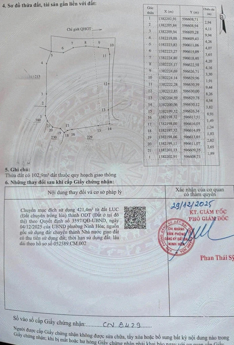 Bán lô đất 421,4m² Phước Đa, Ninh Hoà 1,1 tỷ - Ảnh thu nhỏ 2