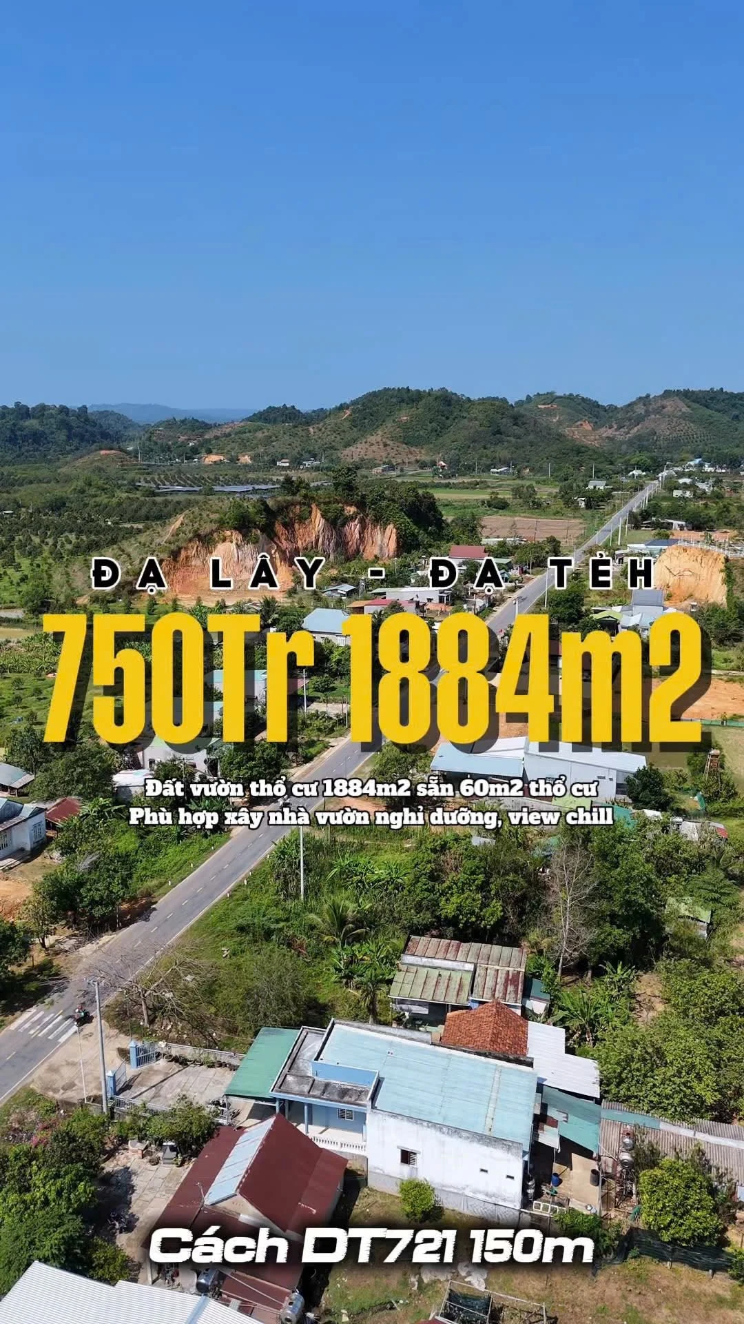 Bán đất vườn 1.884m² Đạ Lây, Lâm Đồng, 750 triệu - Ảnh 1