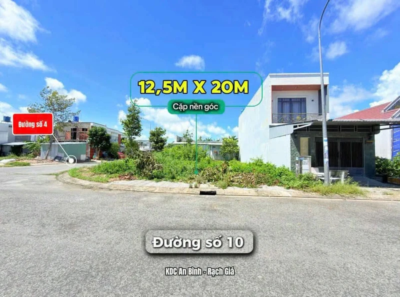 Bán nền đất góc 250m² KDC An Bình Rạch Giá