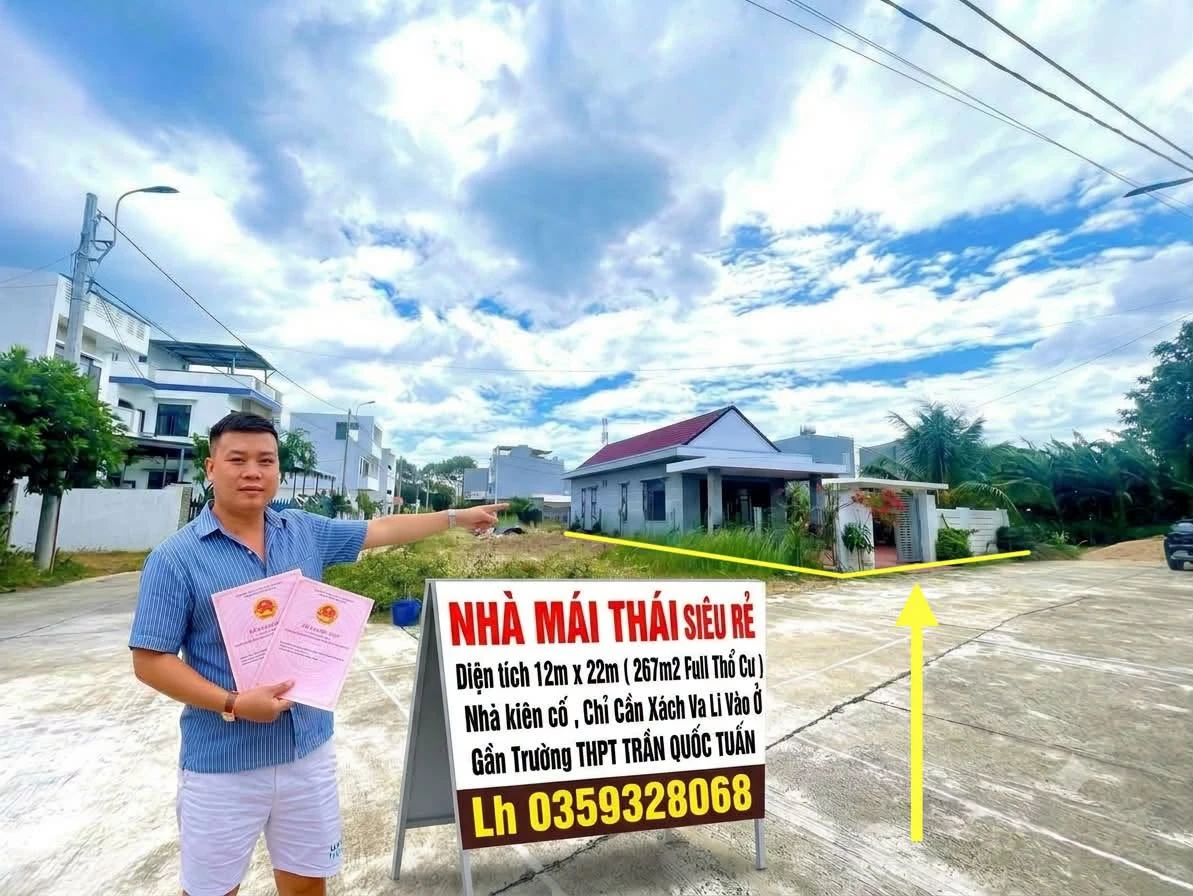 Bán nhà mái Thái Phú Hoà 267m2 Hóc Môn - Ảnh 1