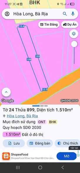 Bán đất sào Bà Rịa 1510m² mặt tiền đường 28 Hoà Long - Ảnh thu nhỏ 5