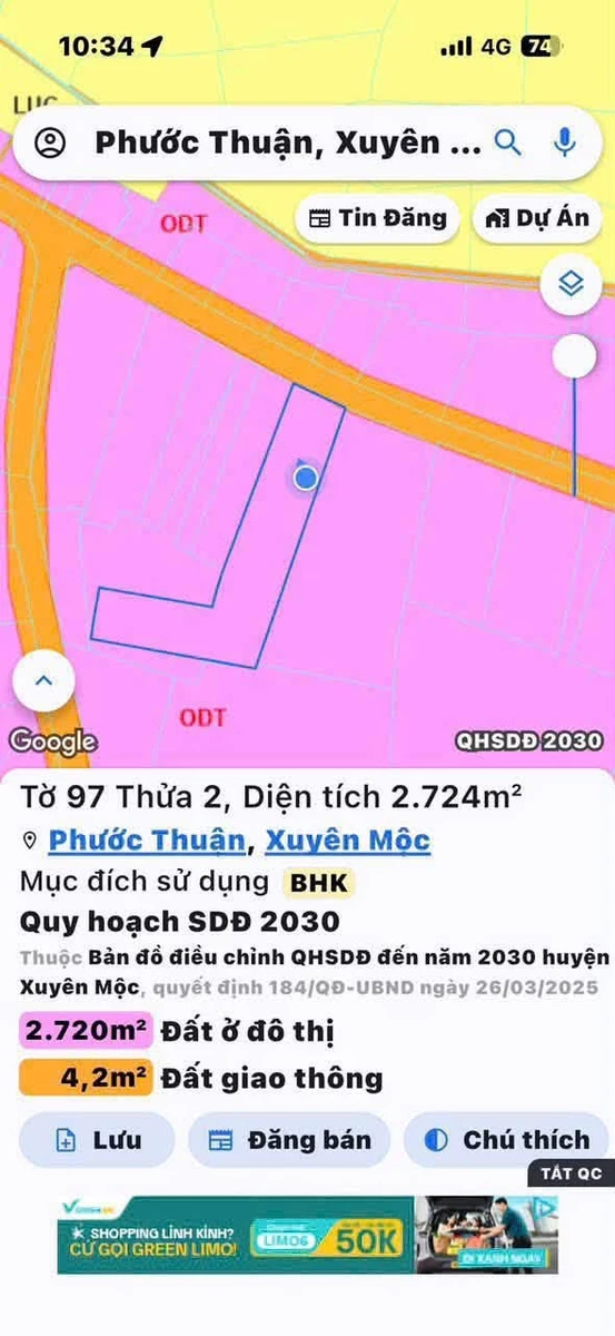 Bán đất Xuyên Mộc gần Hồ Tràm 2700m², 6 tỷ 500 triệu - Ảnh thu nhỏ 4