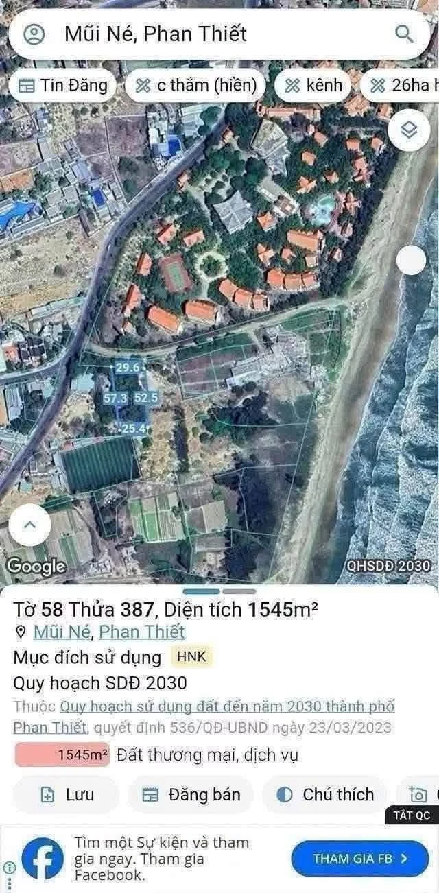 Bán đất mặt tiền Chế Lan Viên Mũi Né 1.700m² - Ảnh 1