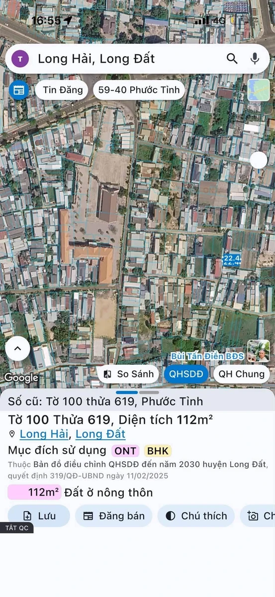 Bán đất Xã Long Hải 110m² - 1 tỷ 650 - Ảnh thu nhỏ 3