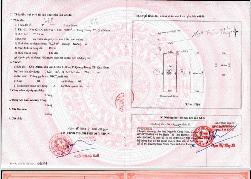 Bán nhà mặt tiền Xuân Thủy Quy Nhơn, 265m², 8.35 tỷ