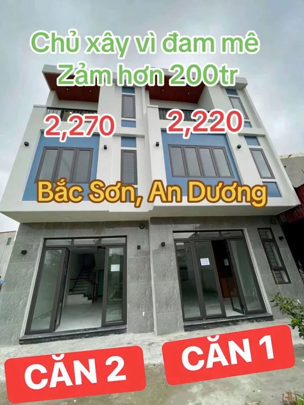 Bán nhà 50m2 3 tầng Bắc Sơn An Dương 2,22 tỷ