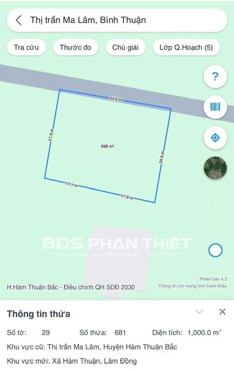 Bán đất vườn Ma Lâm 1000 m² giá 500 triệu - Ảnh 1