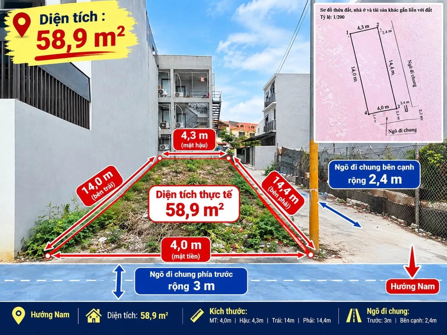 Bán lô đất 58,9m² 2 mặt ngõ tại Phương Lung, Hưng Đạo, Hải Phòng - Ảnh 1