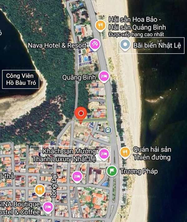 Bán đất 160m2 full thổ cư 2 mặt tiền sát hồ Bàu Tró, Hải Thành, Đồng Hới